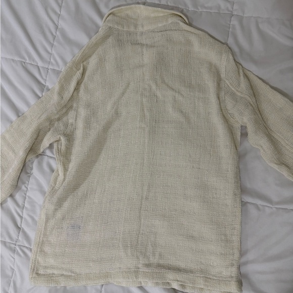ZARA Textured Cream Button-Up Jacket - Picture 7 of 9